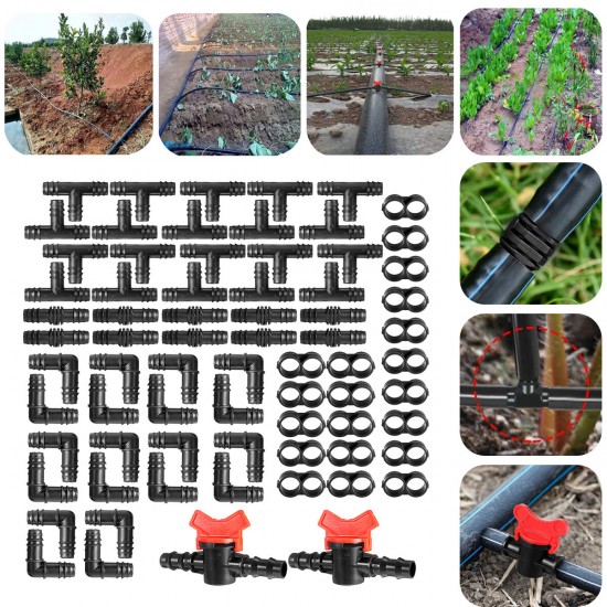 82/80Pcs Irrigation Fitting Kit Drip Irrigation Barbed Connectors Fitting Tools