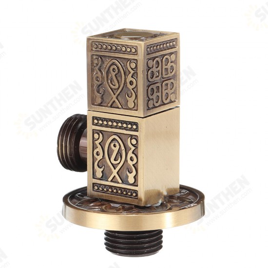 Antique Brass Triangle Valve Bathroom Accessory G1/2 Brass Angle Stop Valves Filling Valves Square Type