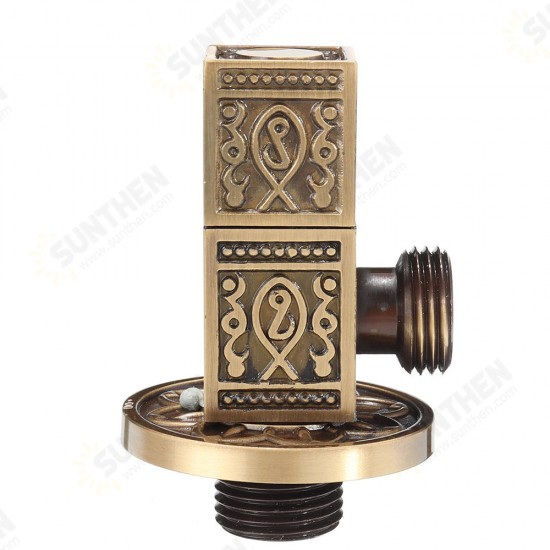 Antique Brass Triangle Valve Bathroom Accessory G1/2 Brass Angle Stop Valves Filling Valves Square Type