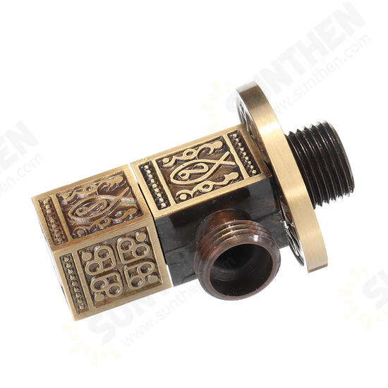 Antique Brass Triangle Valve Bathroom Accessory G1/2 Brass Angle Stop Valves Filling Valves Square Type