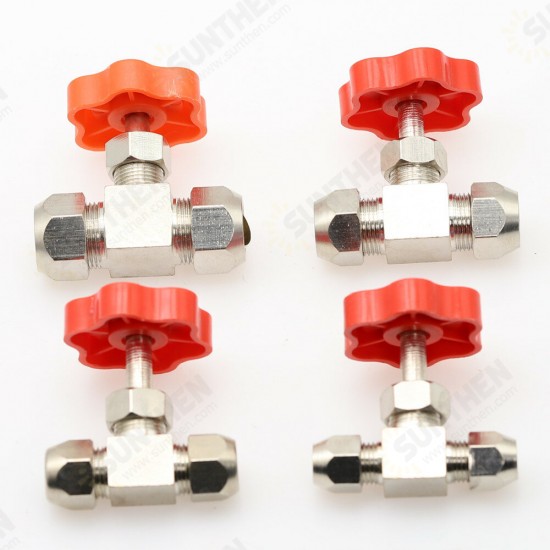 Ball Balve 6mm 8mm 10mm 12mm Pipe Orange Plastic Handle Metal High Pressure Durable Tube Needle Type Globe Valve