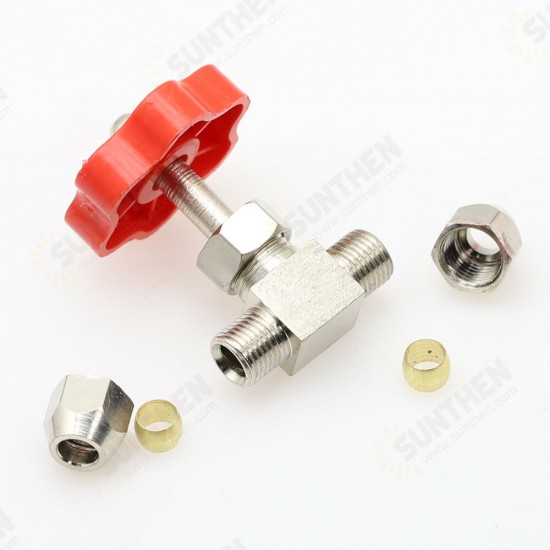 Ball Balve 6mm 8mm 10mm 12mm Pipe Orange Plastic Handle Metal High Pressure Durable Tube Needle Type Globe Valve