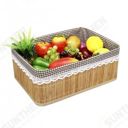 Bamboo Weaving Storage Baskets Picnic Grocery Snacks Toy Box Desktop Organizer Bamboo Weaving Storage Baskets Picnic Grocery Snacks Toy Box Desktop Organizer