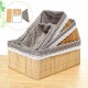 Bamboo Weaving Storage Baskets Picnic Grocery Snacks Toy Box Desktop Organizer