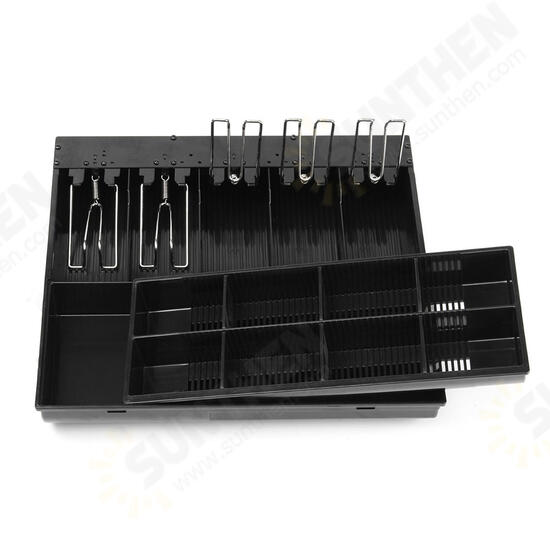 Black 5 Bills 8 Coins Cash Register Money Tray Cashier Storage Box Money Drawer Coin Holder