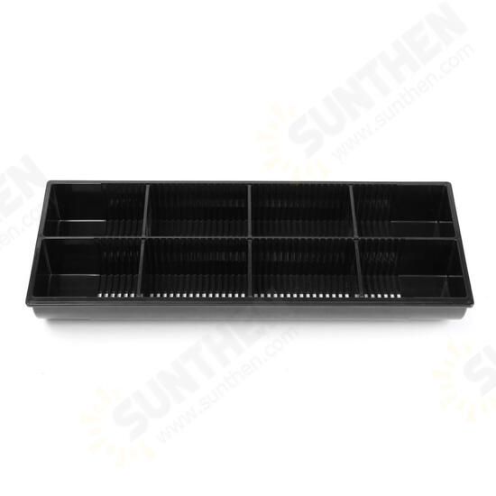 Black 5 Bills 8 Coins Cash Register Money Tray Cashier Storage Box Money Drawer Coin Holder