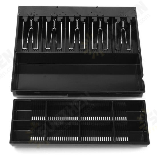 Black 5 Bills 8 Coins Cash Register Money Tray Cashier Storage Box Money Drawer Coin Holder