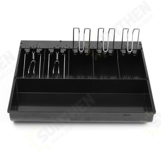 Black 5 Bills 8 Coins Cash Register Money Tray Cashier Storage Box Money Drawer Coin Holder