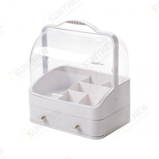 Box Storage Portable Cosmetic Large-capacity Dust-proof Plastic Desktop Drawer Organizer