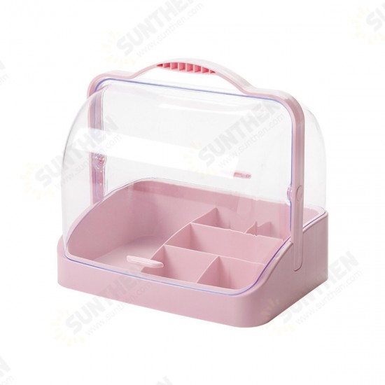 Box Storage Portable Cosmetic Large-capacity Dust-proof Plastic Desktop Drawer Organizer