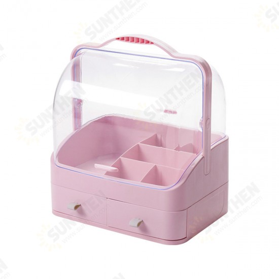 Box Storage Portable Cosmetic Large-capacity Dust-proof Plastic Desktop Drawer Organizer