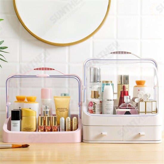 Box Storage Portable Cosmetic Large-capacity Dust-proof Plastic Desktop Drawer Organizer