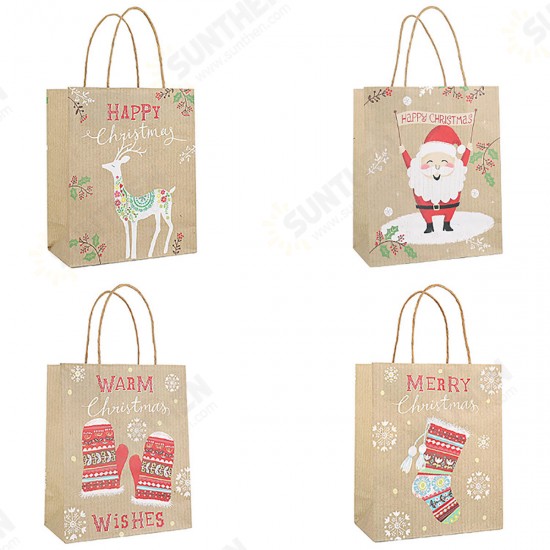 Christmas Kraft Paper Santa Gift Bag Candy Chocolate Cookies Bag Merry Christmas Decorations