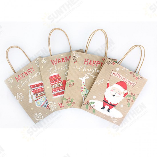 Christmas Kraft Paper Santa Gift Bag Candy Chocolate Cookies Bag Merry Christmas Decorations Christmas Kraft Paper Santa Gift Bag Candy Chocolate Cookies Bag Merry Christmas Decorations