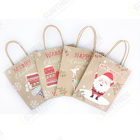 Christmas Kraft Paper Santa Gift Bag Candy Chocolate Cookies Bag Merry Christmas Decorations