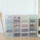 Foldable Clear Plastic Shoe Boxes Case Stackable Tidy Display Storage Organizer Single Box