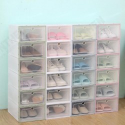 Foldable Clear Plastic Shoe Boxes Case Stackable Tidy Display Storage Organizer Single Box Foldable Clear Plastic Shoe Boxes Case Stackable Tidy Display Storage Organizer Single Box