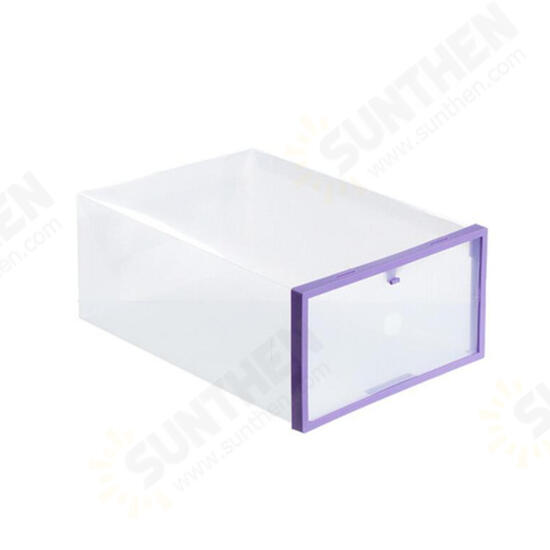 Foldable Clear Plastic Shoe Boxes Storage Organizer Stackable Tidy Display Box Baskets