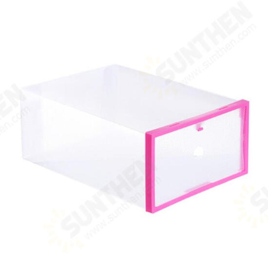 Foldable Clear Plastic Shoe Boxes Storage Organizer Stackable Tidy Display Box Baskets