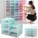Foldable Clear Plastic Shoe Storage Boxes Display Organizer Stackable Tidy Save Space Single Box