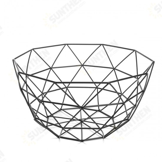 Geometric Metal Wire Decoration Storage Display Basket Display Vegetable Fruit Bowl Holder