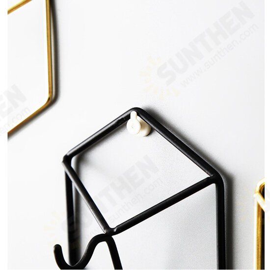 Geometric Wall Hook Iron Holder Nordic Hanger Home Jewelry Key Coat Cloth