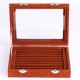 Jewelry Velvet Wood Ring Display Organizer Box Tray Holder Earring Storage Case