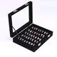 Jewelry Velvet Wood Ring Display Organizer Box Tray Holder Earring Storage Case