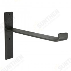 2Pcs Industrial Iron Chunky Solid Wood Shelf Brackets Matte Black Painting for Home Shop 2Pcs Industrial Iron Chunky Solid Wood Shelf Brackets Matte Black Painting for Home Shop