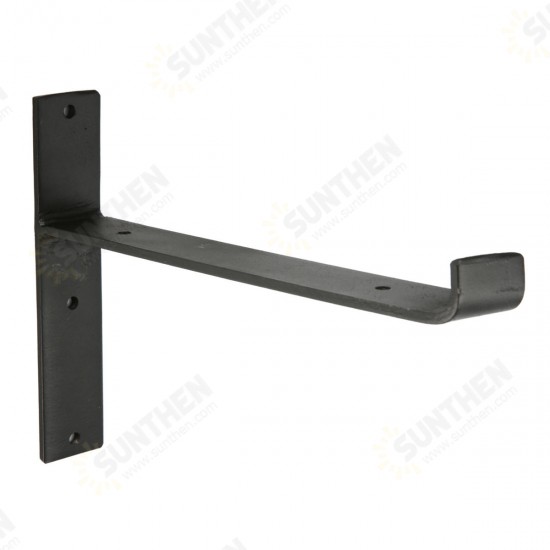 2Pcs Industrial Iron Chunky Solid Wood Shelf Brackets Matte Black Painting for Home Shop