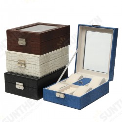 Leather Display Case Organizer Acrylic Collection Box for Storage Watch Jewelry Leather Display Case Organizer Acrylic Collection Box for Storage Watch Jewelry