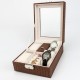 Leather Display Case Organizer Acrylic Collection Box for Storage Watch Jewelry