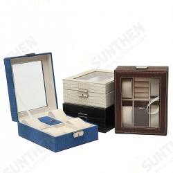Leather Display Case Organizer Acrylic Collection Box for Storage Watch Jewelry Leather Display Case Organizer Acrylic Collection Box for Storage Watch Jewelry