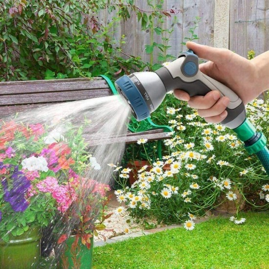 Pressure Washer Sprayer Hose Nozzle Garden Metal Spray Nozzle High Pressure 8 Spray Patterns Thumb Control for Garden Watering Car Washing