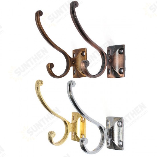 Retro Zinc Alloy Mount Hooks Towel Clothes Hat Coat Hanger for Door Wall