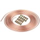 Roll Copper Steel 25 ft. 3/16inch Brake Line Pipe Tubing with 20 Pcs Kit Fittings Brake Female Male Nut