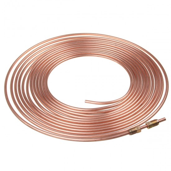 Roll Copper Steel 25 ft. 3/16inch Brake Line Pipe Tubing with 20 Pcs Kit Fittings Brake Female Male Nut