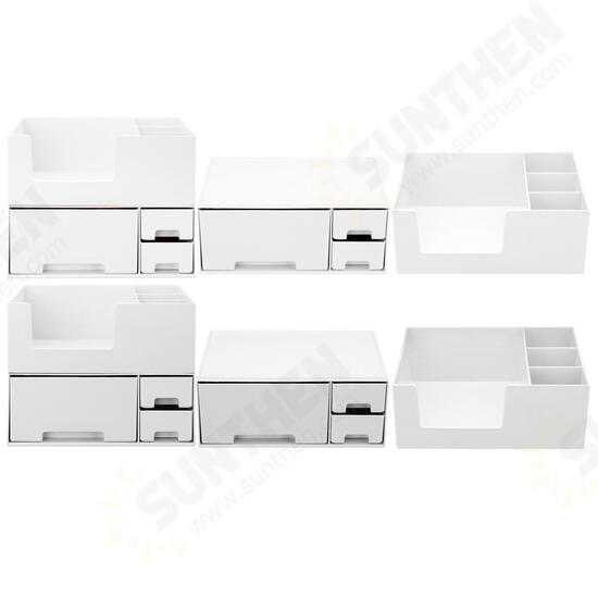 Single/Double Top/Bottom/Tiers Desktop Plastic Organizer Makeup Cosmetic Storage Box