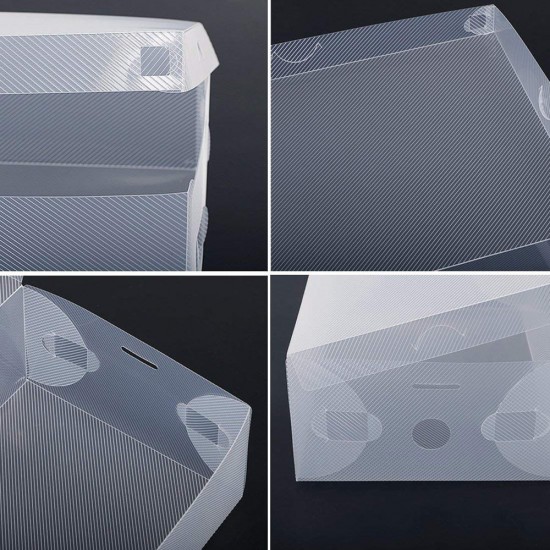 Transparent Plastic Shoe Storage Box Stackable Tidy Display Organizer Single Box