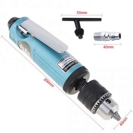 TR-5200 22000RPM Pneumatic Drill High Speed Straight Drill Machine Drilling Grinding with 1.5-10mm Chuck
