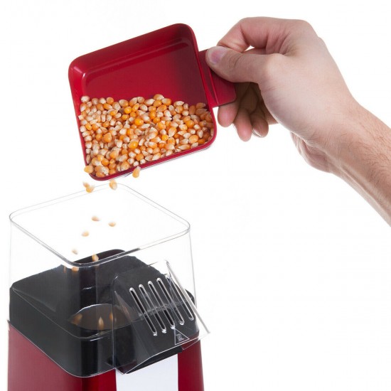 SK-289 Popcorn Maker 1200W Powerful Electric Popcorn Machine with Anti-slip Foot Pad Easy Operation, Less Oil