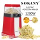 SK-289 Popcorn Maker 1200W Powerful Electric Popcorn Machine with Anti-slip Foot Pad Easy Operation, Less Oil