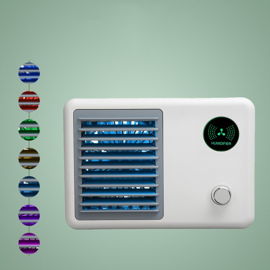 400ml Air Conditioner 3 Speed 7 Color Light 2000mAh Mini USB Air Fan Water-cooled Spray Fan