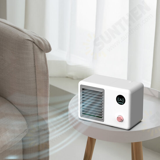 400ml Air Conditioner 3 Speed 7 Color Light 2000mAh Mini USB Air Fan Water-cooled Spray Fan