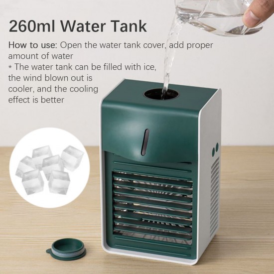 Personal Portable Cooler AC Air Conditioner USB Charging Air Fan Humidifier