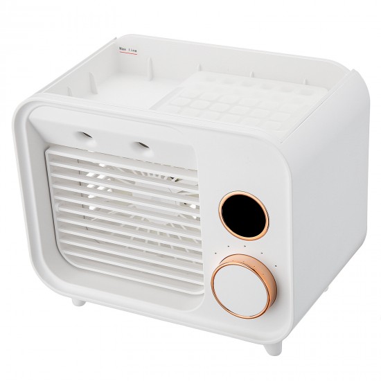 5 in 1 Portable Air Cooler Fan Humidifiers 5 Wind Speeds 2000mAh Battery with LED Night Light