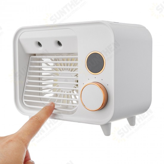 5 in 1 Portable Air Cooler Fan Humidifiers 5 Wind Speeds 2000mAh Battery with LED Night Light