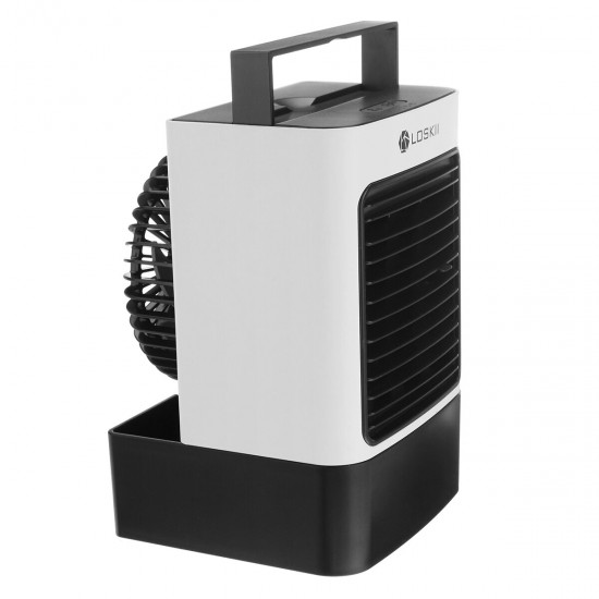 F830 Negative Ion Air Conditioner Air Cooler Desktop Electric Fan Two Blowing Modes Three Gear Wind Speeds with Night Light Low Noise for Home Office