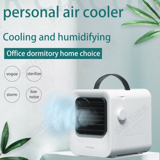 MH02D Portable USB Air-Conditioning 4000mAh Built-in Battery 2.5m/s Cooling Fan Negative Ion Purifier Air Cooler Stepless Speed Regulation for Home Office