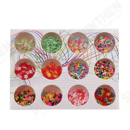 12PCS/Set Handmade Slime DIY Material Colorful Beads Fruit Slice Soft Ceramic Granules Pearl Powder